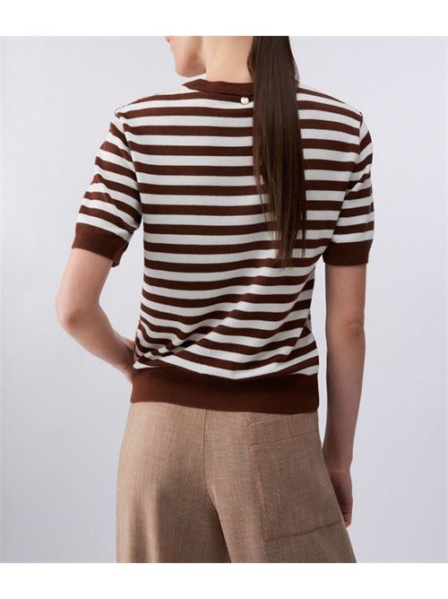 Top con inserti in twill stampato Liu Jo | WA6386MS49I.P9245